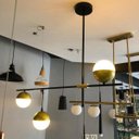 Ver imagem 2 de Lustre Pendente Bille Jabuticaba Moderno 3 Globos Vidro Leitoso
