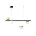 Ver imagem 1 de Lustre Pendente Bille Jabuticaba Moderno 3 Globos Vidro Leitoso