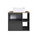Ver imagem 4 de Gabinete de Banheiro Suspenso 60cm com 2 Nichos 1 Porta Basculante e 1 Gaveta Bh8005 Mel/grafite com