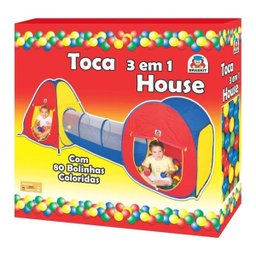 Toca Barraca Infantil 3 Em 1 80 Bolinhas Braskit - 2
