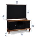 Ver imagem 6 de Conjunto Rack 60811m + Painel 50505 para Sala Pés Luiz Xv 1 Gaveta 2 Portas - Preto/imbuia