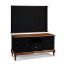 Ver imagem 1 de Conjunto Rack 60811m + Painel 50505 para Sala Pés Luiz Xv 1 Gaveta 2 Portas - Preto/imbuia