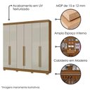 Ver imagem 4 de Guarda Roupa Casal 2030230 6 Portas 230 Cm Atacama Areia Armoveis