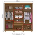 Ver imagem 3 de Guarda Roupa Casal 2030230 6 Portas 230 Cm Atacama Areia Armoveis