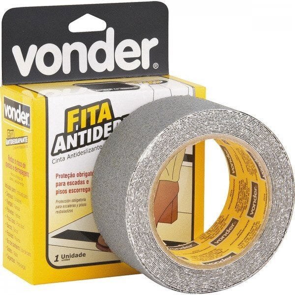 Fita antiderrapante 50 mm x 5 m cinza Vonder - 4