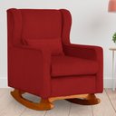Ver imagem 2 de Poltrona C/ Puff Balanço Amamentação Aurora Suede Vermelho - Lm Decor