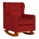 Ver imagem 3 de Poltrona C/ Puff Balanço Amamentação Aurora Suede Vermelho - Lm Decor