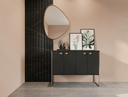 Ver imagem 2 de Aparador Buffet Multiuso 4 Portas em Mdf – Armário Decorativo para Sala, Jantar ou Hall: Preto