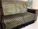 Ver imagem 7 de Manta para Sofá Tecido Jacquard Luxo Geométrico Preto e Dourado 190x140cm