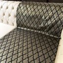 Ver imagem 4 de Manta para Sofá Tecido Jacquard Luxo Geométrico Preto e Dourado 190x140cm