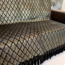 Ver imagem 6 de Manta para Sofá Tecido Jacquard Luxo Geométrico Preto e Dourado 190x140cm