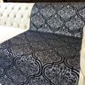 Manta para Sofá Tecido Jacquard Luxo Arabesco Preto e Prata190x140cm - 5