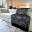 Ver imagem 6 de Manta para Sofá Tecido Jacquard Luxo Arabesco Preto e Prata190x140cm