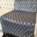Ver imagem 4 de Manta para Sofá Tecido Jacquard Luxo Geométrico Preto e Prata 190x140cm