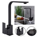 Ver imagem 1 de Torneira Preta Luxo Monocomando Bancada Mesa 360º Articulada Pia Aerador Misturador Quente Frio