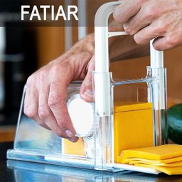 Cortador de Queijo Presunto Manual 4 em 1 Ralador Fatiador Lamina Pote Hermetico Armazenamento Resis - 2