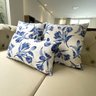 Kit 3 Almofadas Composê Floral Azul Sued Premium - 8