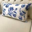 Ver imagem 5 de Kit 3 Almofadas Composê Floral Azul Sued Premium