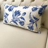 Kit 3 Almofadas Composê Floral Azul Sued Premium - 5