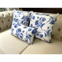 Ver imagem 7 de Kit 3 Almofadas Composê Floral Azul Sued Premium