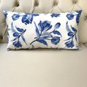 Ver imagem 4 de Kit 3 Almofadas Composê Floral Azul Sued Premium