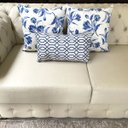 Ver imagem 7 de Kit 3 Almofadas Composê Floral e Geométrico Azul Sued Premium