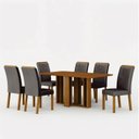 Ver imagem 2 de Conjunto Sala de Jantar Mesa Amanda 6 Cadeiras Miami Yescasa Marrom/Cinamomo/Chumbo