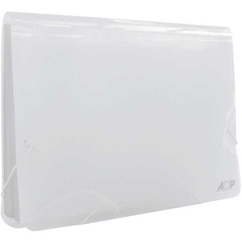 Pasta Sanfonada Plastica Oficio 31 Divisoes Cristal 