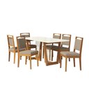 Ver imagem 2 de Conjunto Sala de Jantar Lina em Madeira Maciça 6 Cadeiras Linho Fendi