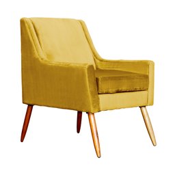 Poltrona Ariane Requinte Veludo Cores - DS Estofados - Mostarda - 1