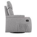 Ver imagem 3 de Poltrona Amamentação Penélope Giratória Balanço Reclinável Manual Bouclé Cinza - Sallar Home