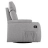 Poltrona Amamentação Penélope Giratória Balanço Reclinável Manual Bouclé Cinza - Sallar Home - 3