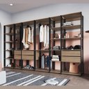 Ver imagem 1 de Kit Closet Modulado Completo Guarda Roupa Roupeiro Estante Quarto Casal Preto Marrom Madeira