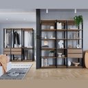 Ver imagem 4 de Kit Closet Modulado Completo Guarda Roupa Roupeiro Estante Quarto Casal Preto Marrom Madeira