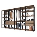 Ver imagem 2 de Kit Closet Modulado Completo Guarda Roupa Roupeiro Estante Quarto Casal Preto Marrom Madeira