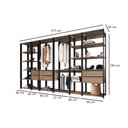 Ver imagem 3 de Kit Closet Modulado Completo Guarda Roupa Roupeiro Estante Quarto Casal Preto Marrom Madeira