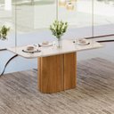 Ver imagem 1 de Mesa de Jantar Retangular 180cm 8 Lugares Flex Zuni Ypê/off N02 - Mpozenato - Mpozenato