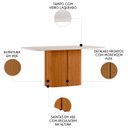 Ver imagem 3 de Mesa de Jantar Retangular 180cm 8 Lugares Flex Zuni Ypê/off N02 - Mpozenato - Mpozenato