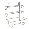 Suporte para Rolos Triplo Cromado Porta Papel Toalha Papel Aluminio e Filme - 1