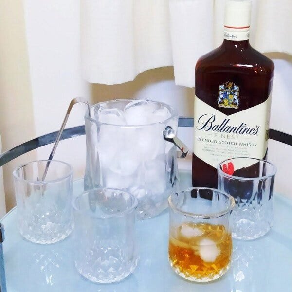 Conjunto Balde de Gelo de Vidro com Pegador e Alça com 4 Copos Whisky com 6 Peças - Estilo Barroco - 4