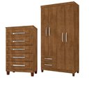 Ver imagem 1 de Guarda Roupa de Casal 4 Portas 2 Gavetas com Cômoda 5 Gavetas