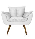 Ver imagem 3 de Kit 02 Poltronas Decorativa Sala E Recepção Opala Suede Branco - LM DECOR