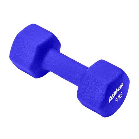 Halter Athletic Sextavado 9kg em Neoprene Conforto e Aderência para Treino de Musculação em Casa