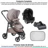 Carrinho Bebe Berço Passeio Criança Moises 3 em 1 Galzerano + Base + Bebê Conforto + Protetor Solar  - 2