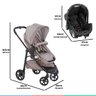 Carrinho Bebe Berço Passeio Criança Moises 3 em 1 Galzerano + Base + Bebê Conforto + Protetor Solar  - 10