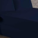 Ver imagem 3 de Jogo de Cama Casal Nobre 3 Peças Luva de Box 55cm de Altura Malha 100% Algodão - Azul-marinho