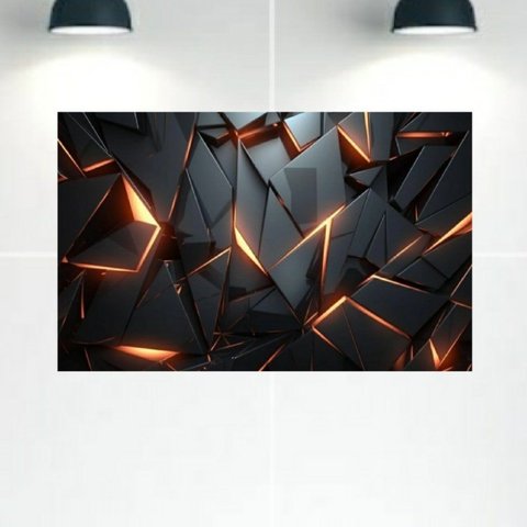 Quadro Decorativo Tela Canvas Abstratro Ref:qbab25 Lojall 90 X 60 Cm Borda Infinita