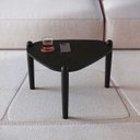 Ver imagem 1 de Mesa de Centro Orgânica Artesano 60 Cm (largura) em Mdp Nero (preto) e Pés em Madeira Maciça