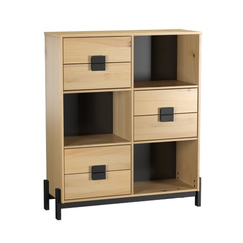 Prateleira Biblioteca 3 Nichos e 6 Gavetas | Alla