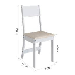 CONJUNTO DE SALA DE JANTAR PREDILLETA KARLA 1,50 C/6 CADEIRAS BRANCA - 2